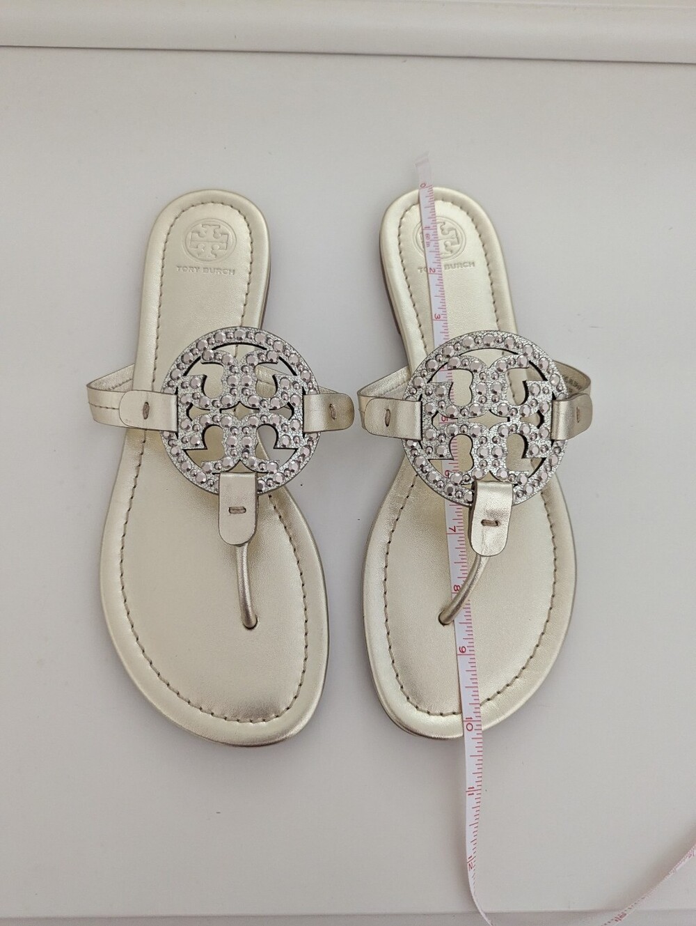 NWOT! Tory Burch Miller Studded Sandal In Gold Size 9.5 - Picture 12 of 16